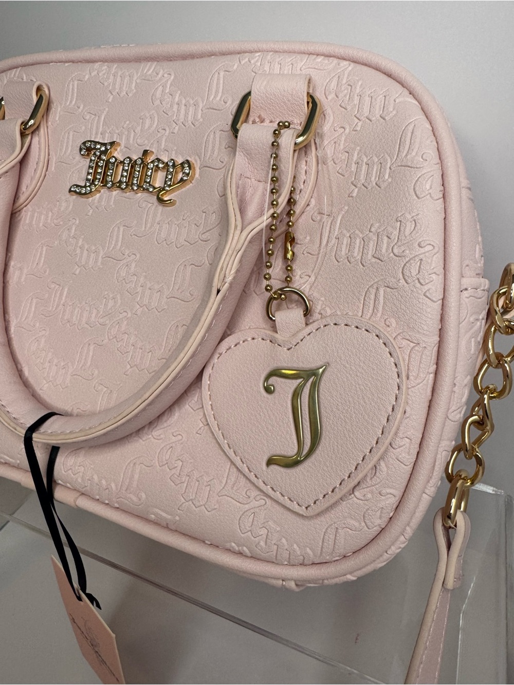 #386 Juicy Couture NWT Pep in Her Step Crossbody Two-Way Bag Powder Blush - Picture 2 of 14
